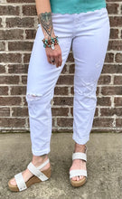 Mid-Rise Boyfriend White Jeans