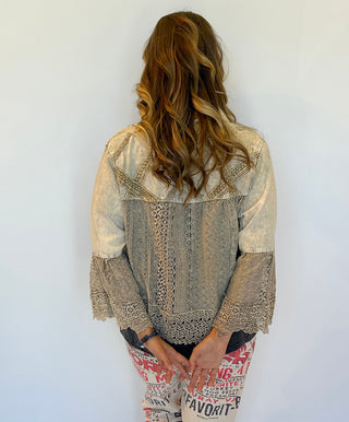 Lace Frontier Bell Sleeve Boho Jacket