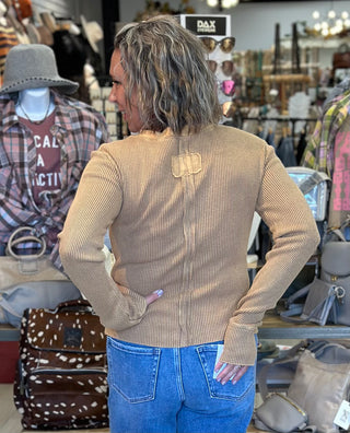 Luxe Thermal Top in Coffee - White Lily Boutique