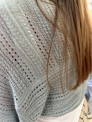 Shimmer Pointelle Shrug Shawl - White Lily Boutique