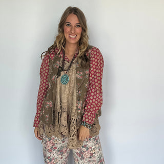Spellbound Heirloom Vest – Chocolate Floral by Jaded Gypsy