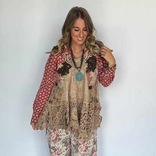 Jaded Gypsy Whispers of Lace Artisan Crochet Cotton Tank