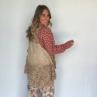 Jaded Gypsy Whispers of Lace Artisan Crochet Cotton Tank