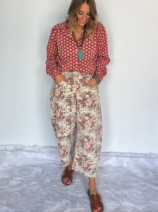 Barrel of Dreams Jeans - Rose Garden - Jaded Gypsy