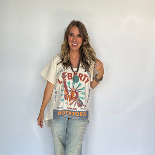 Jaded Gypsy Liberty Vintage Boho Hi-Lo Cotton Top