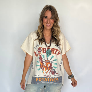Jaded Gypsy Liberty Vintage Boho Hi-Lo Cotton Top