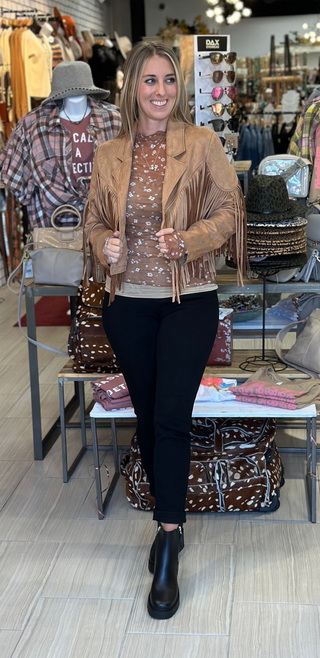 Suede for Days Fringe Jacket - White Lily Boutique