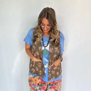 Spellbound Heirloom Vest – Chocolate Floral by Jaded Gypsy