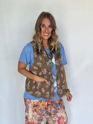 Spellbound Heirloom Vest – Chocolate Floral by Jaded Gypsy