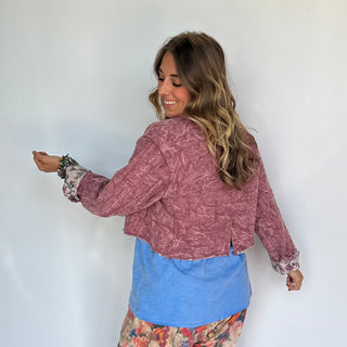 Jaded Gypsy Harvest Moon Reversible Cotton jacket featuring a relaxed, bohemian style silhouette with quilted cotton fabric, patchwork-inspired detailing and earthy harvest toned colors.