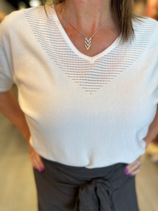 Natural Charm Sweater Top - White Lily Boutique