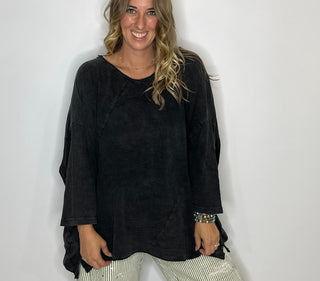 Jaded Gypsy | Be Free Oversized Cotton Tunic in Midnight