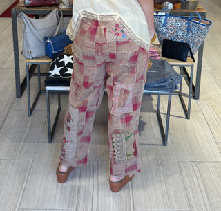 Traveling On Pants - Magenta Plaid - White Lily Boutique