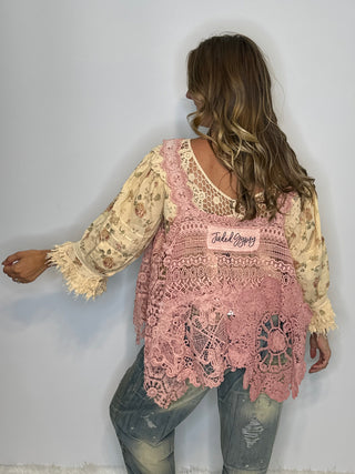 Jaded Gypsy: Forever Timeless Artisan Crochet Tank — Rose Quartz