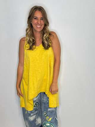 The Beyond the Moon Artisan Cotton Tank | Vintage Mustard by Jaded Gypsy