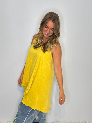 The Beyond the Moon Artisan Cotton Tank | Vintage Mustard by Jaded Gypsy