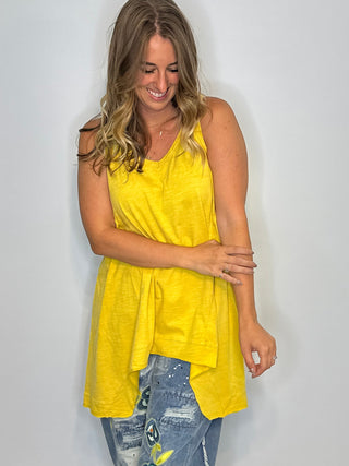 The Beyond the Moon Artisan Cotton Tank | Vintage Mustard by Jaded Gypsy