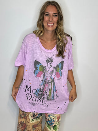 Jaded Gypsy Moon Dust Artisanal Tee | Premium Distressed Cotton Graphic