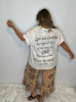 Love Rule Artisanal Weathered Cotton Tee by Jaded Gypsy