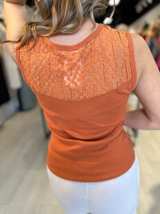 Miss Me Butterfly Ribbed Tank - White Lily Boutique