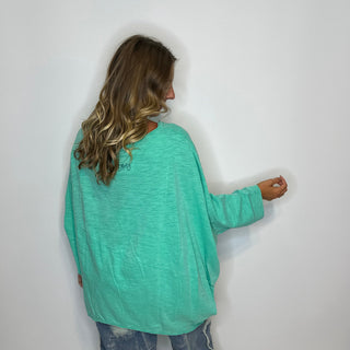 Jaded Gypsy Be Free Top: Artisanal Oversized Cotton in Vintage Island Berry