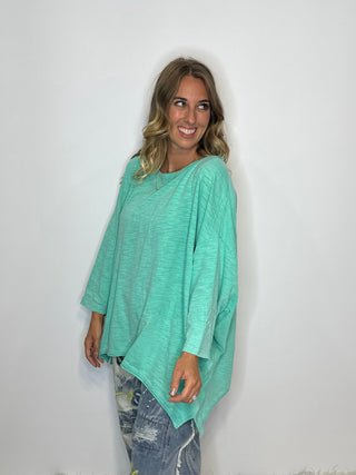 Jaded Gypsy Be Free Top: Artisanal Oversized Cotton in Vintage Island Berry