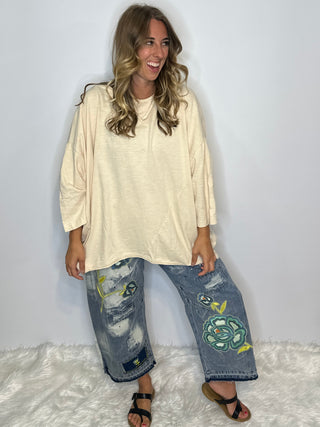 Jaded Gypsy | Be Free Top - Oatmeal: ONE SIZE