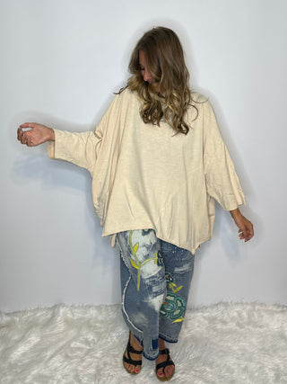 Jaded Gypsy | Be Free Top - Oatmeal: ONE SIZE