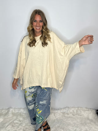 Jaded Gypsy | Be Free Top - Oatmeal: ONE SIZE