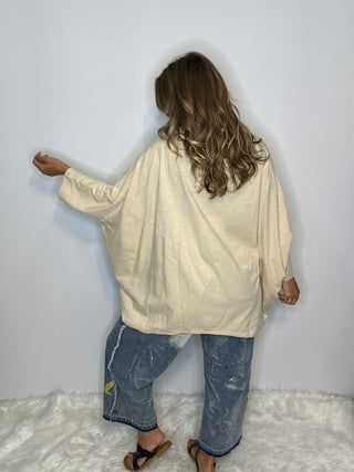 Jaded Gypsy | Be Free Top - Oatmeal: ONE SIZE