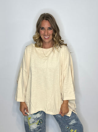 Jaded Gypsy | Be Free Top - Oatmeal: ONE SIZE