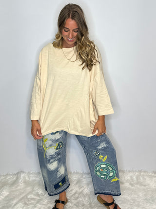 Jaded Gypsy | Be Free Top - Oatmeal: ONE SIZE