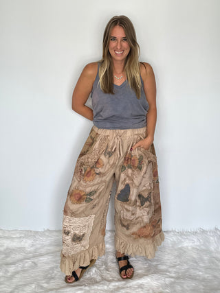 Floral Meadows Exclusive Cotton Crochet Pants | House of Jaded Gypsy
