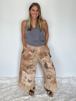 Floral Meadows Exclusive Cotton Crochet Pants | House of Jaded Gypsy