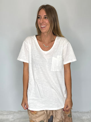 Jaded Gypsy Moon Dance Tee V-Neck - Parchment