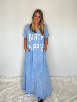 Jaded Gypsy Dirty Hippie Dress - Blessful Blue