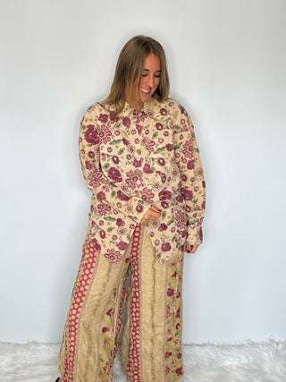 Jaded Gypsy Artisanal Floral Cotton Blouse | The To The Point Shirt