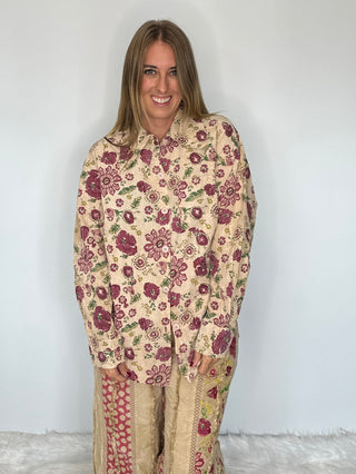 Jaded Gypsy Artisanal Floral Cotton Blouse | The To The Point Shirt