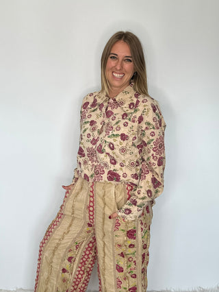 Jaded Gypsy Artisanal Floral Cotton Blouse | The To The Point Shirt