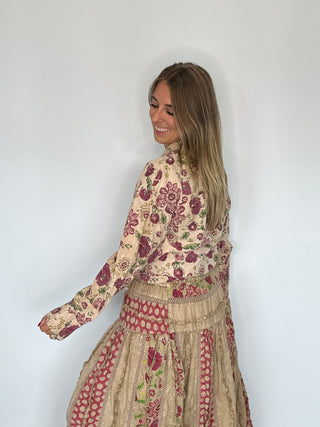 Jaded Gypsy Artisanal Floral Cotton Blouse | The To The Point Shirt