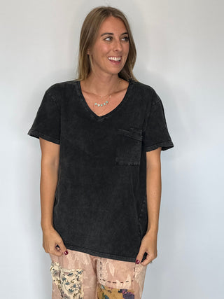 Jaded Gypsy Moon Dance V-Neck Tee - Midnight