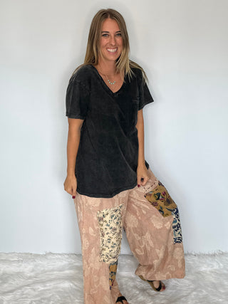 Jaded Gypsy Moon Dance V-Neck Tee - Midnight