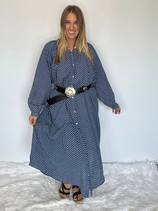 Jaded Gypsy Sweet Nothings Dress - Navy Dot