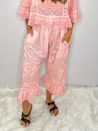 Jaded Gypsy Softly Worn Eyelet Bloomers - Rose