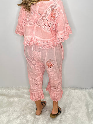 Jaded Gypsy Softly Worn Eyelet Bloomers - Rose