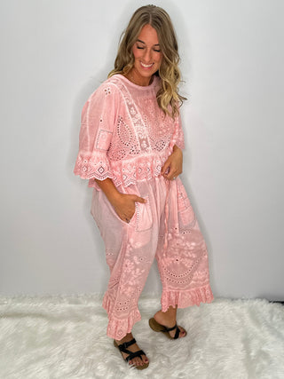 Jaded Gypsy Softly Worn Eyelet Bloomers - Rose