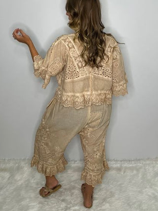 Jaded Gypsy Softly Worn Eyelet Bloomers - Oatmeal
