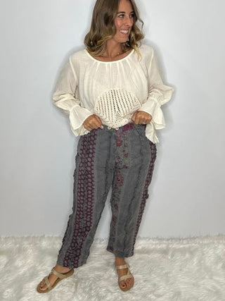 Jaded Gypsy Garden Wander Artisanal Relaxed Pants