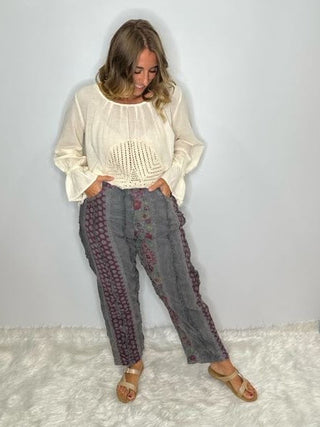Jaded Gypsy Garden Wander Artisanal Relaxed Pants