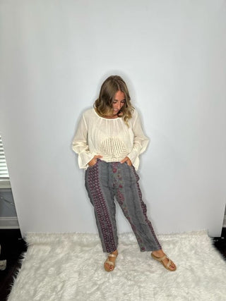 Jaded Gypsy Garden Wander Artisanal Relaxed Pants